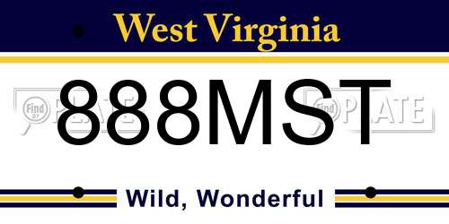 888MST West Virginia License Plate