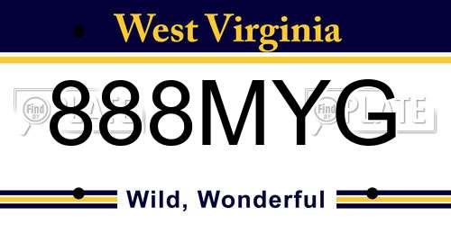 888MYG West Virginia License Plate