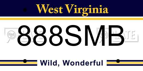 888SMB West Virginia License Plate