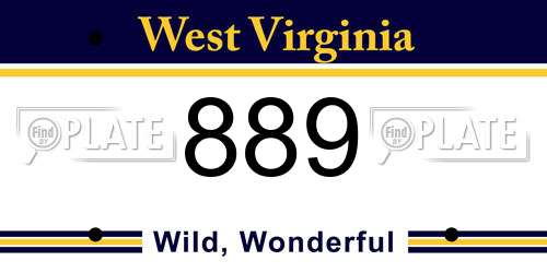 889 West Virginia License Plate
