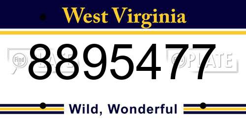 8895477 West Virginia License Plate