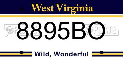 8895BO West Virginia License Plate