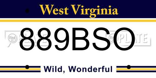 889BSO West Virginia License Plate