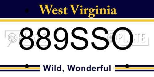 889SSO West Virginia License Plate