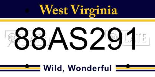 88AS291 West Virginia License Plate