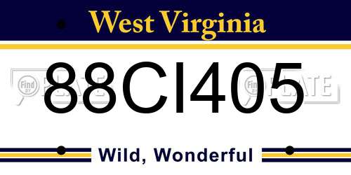 88CI405 West Virginia License Plate