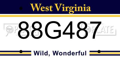 88G487 West Virginia License Plate