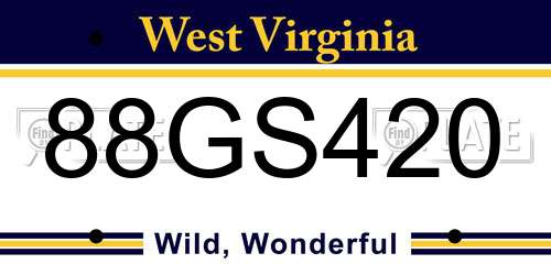 88GS420 West Virginia License Plate