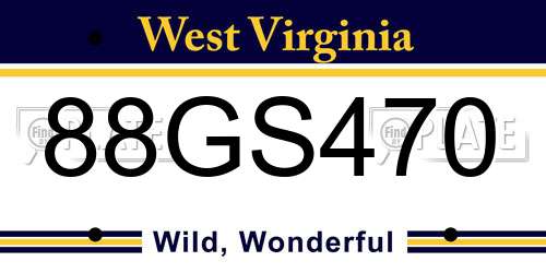 88GS470 West Virginia License Plate
