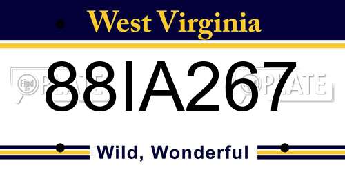 88IA267 West Virginia License Plate