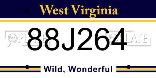 88J264 West Virginia License Plate