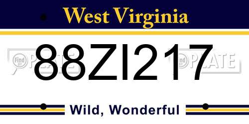 88ZI217 West Virginia License Plate