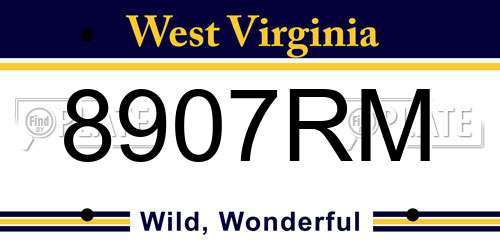 8907RM West Virginia License Plate