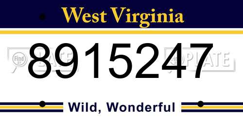 8915247 West Virginia License Plate