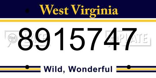 8915747 West Virginia License Plate