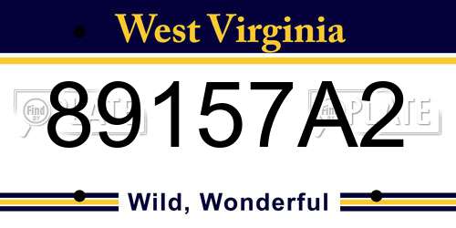89157A2 West Virginia License Plate