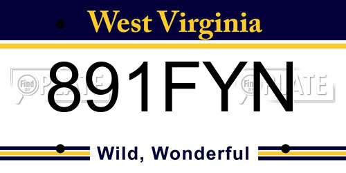 891FYN West Virginia License Plate