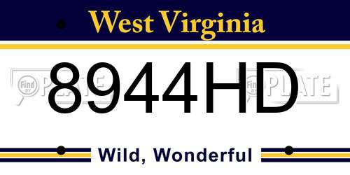 8944HD West Virginia License Plate
