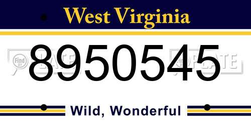 8950545 West Virginia License Plate