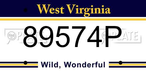 89574P West Virginia License Plate