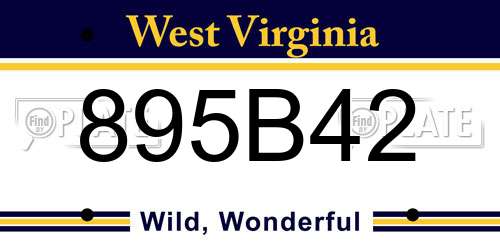 895B42 West Virginia License Plate