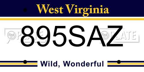 895SAZ West Virginia License Plate