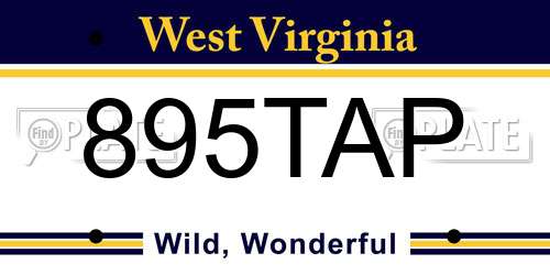 895TAP West Virginia License Plate