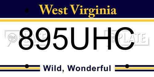 895UHC West Virginia License Plate