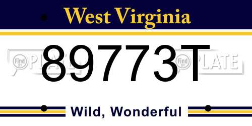 89773T West Virginia License Plate