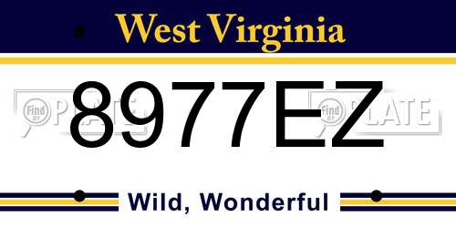 8977EZ West Virginia License Plate