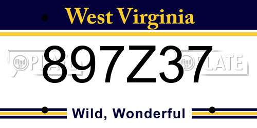 897Z37 West Virginia License Plate