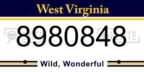 8980848 West Virginia License Plate
