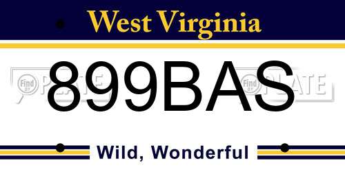 899BAS West Virginia License Plate