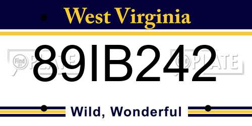 89IB242 West Virginia License Plate