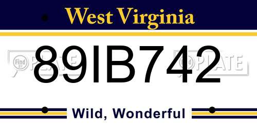 89IB742 West Virginia License Plate