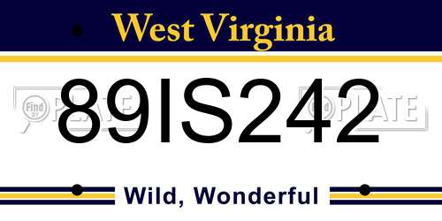 89IS242 West Virginia License Plate