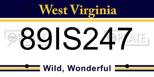 89IS247 West Virginia License Plate