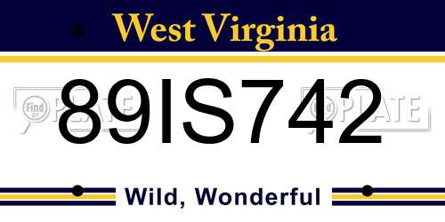 89IS742 West Virginia License Plate