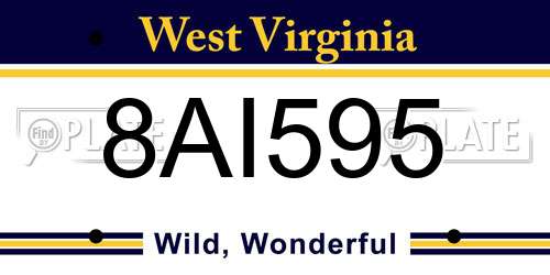 8AI595 West Virginia License Plate