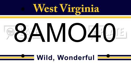 8AMO40 West Virginia License Plate