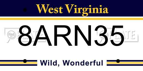 8ARN35 West Virginia License Plate