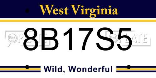 8B17S5 West Virginia License Plate