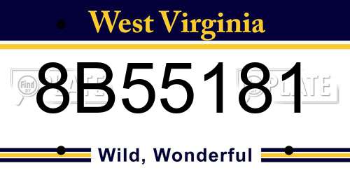 8B55181 West Virginia License Plate