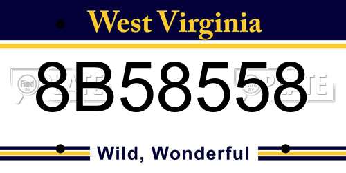 8B58558 West Virginia License Plate
