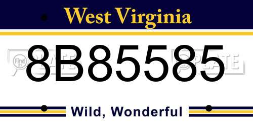 8B85585 West Virginia License Plate