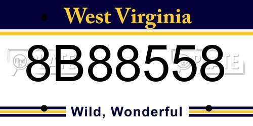8B88558 West Virginia License Plate