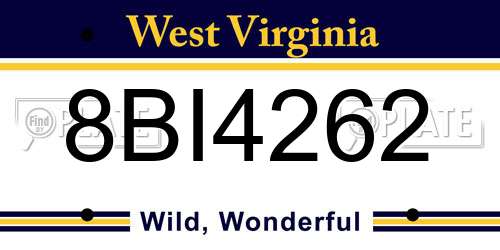 8BI4262 West Virginia License Plate