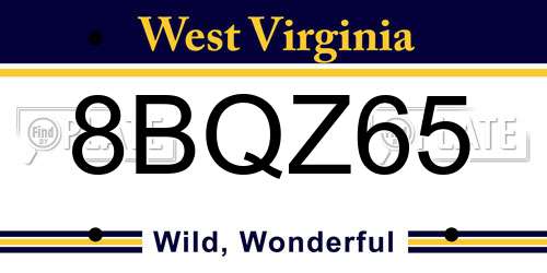 8BQZ65 West Virginia License Plate
