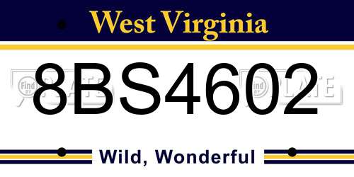 8BS4602 West Virginia License Plate
