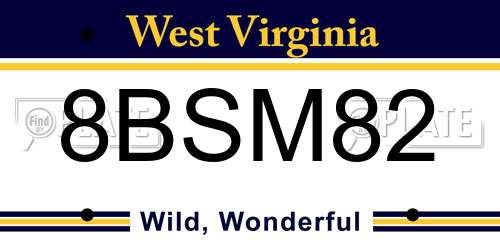 8BSM82 West Virginia License Plate